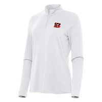 Women's Antigua  White Cincinnati Bengals Reprocess Quarter-Zip Top