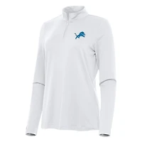 Women's Antigua  White Detroit Lions Reprocess Quarter-Zip Top