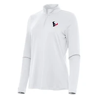 Women's Antigua  White Houston Texans Reprocess Quarter-Zip Top