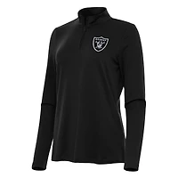 Women's Antigua  Black Las Vegas Raiders Reprocess Quarter-Zip Top
