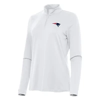 Women's Antigua  White New England Patriots Reprocess Quarter-Zip Top