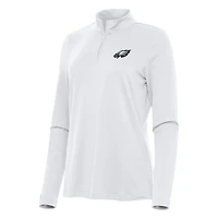 Women's Antigua  White Philadelphia Eagles Reprocess Quarter-Zip Top