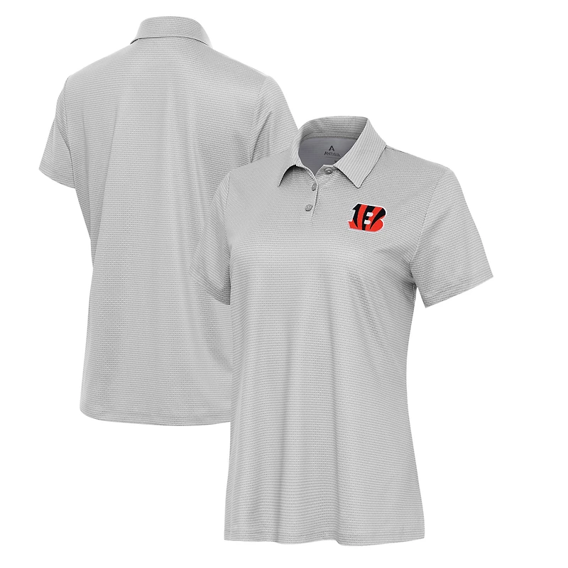 Women's Antigua  White/Gray Cincinnati Bengals Rings Polo