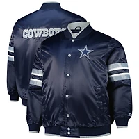 Men's Starter  Navy Dallas Cowboys Scout I Full-Snap Varsity Jacket