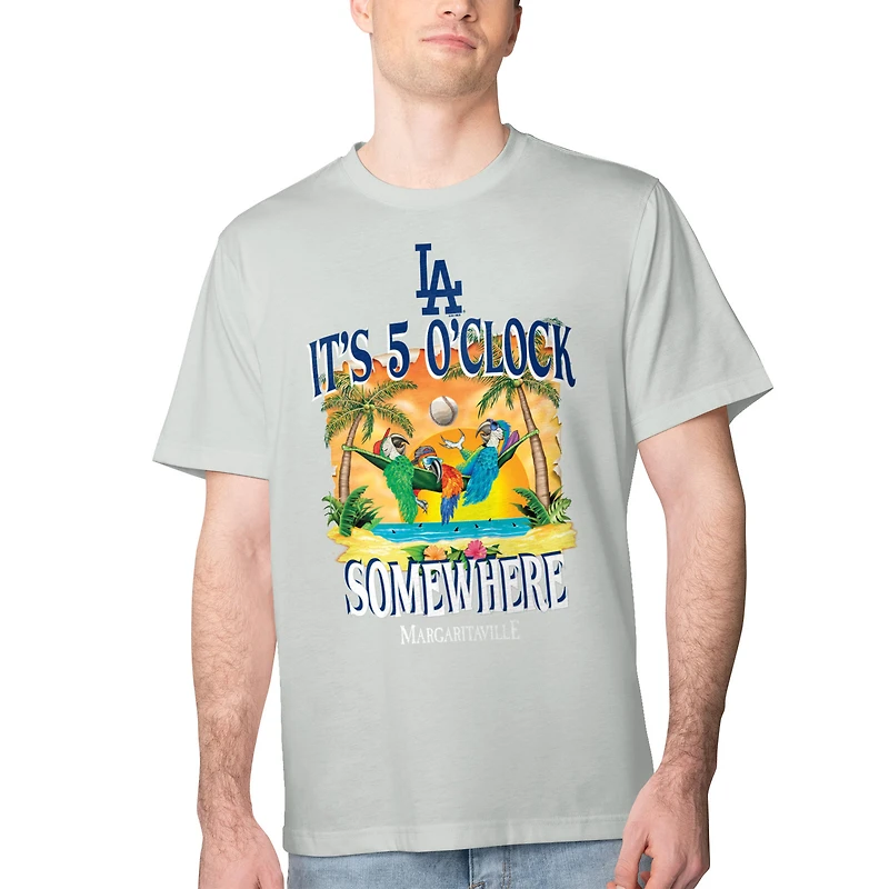 Men's Margaritaville Silver Los Angeles Dodgers Five O'Clock Graphic T-Shirt