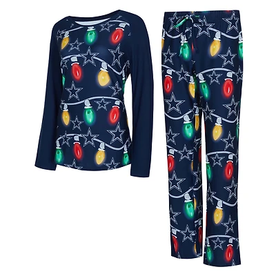 Women's Concepts Sport  Navy Dallas Cowboys Garland Knit Raglan Long Sleeve Top & Pants Set