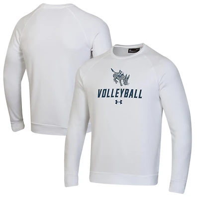 Men's Under Armour White Colorado School of Mines Orediggers Volleyball Rival Fleece Raglan Pullover Sweatshirt