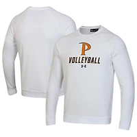 Men's Under Armour White Pepperdine Waves Volleyball Rival Fleece Raglan Pullover Sweatshirt