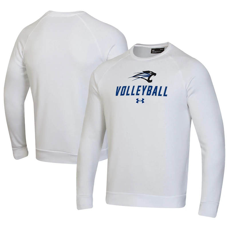 Men's Under Armour White Saint Francis Cougars Volleyball Rival Fleece Raglan Pullover Sweatshirt