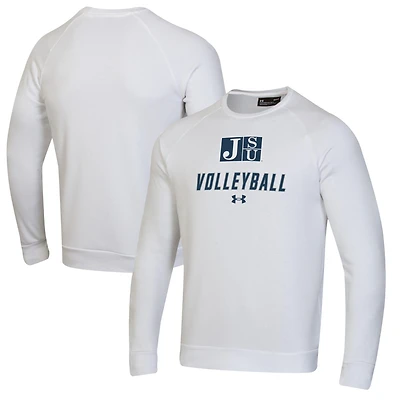 Men's Under Armour White Jackson State Tigers Volleyball Rival Fleece Raglan Pullover Sweatshirt