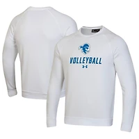 Men's Under Armour White Seton Hall Pirates Volleyball Rival Fleece Raglan Pullover Sweatshirt