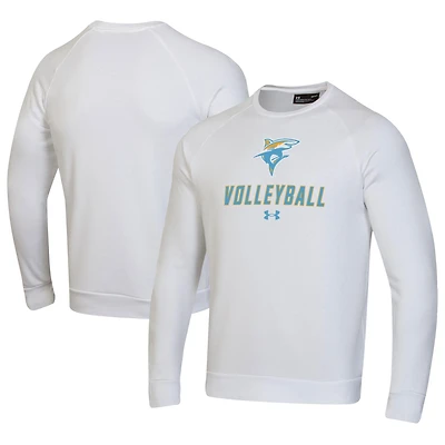 Men's Under Armour White LIU Sharks Volleyball Rival Fleece Raglan Pullover Sweatshirt