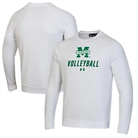 Men's Under Armour White Manhattan Jaspers Volleyball Rival Fleece Raglan Pullover Sweatshirt