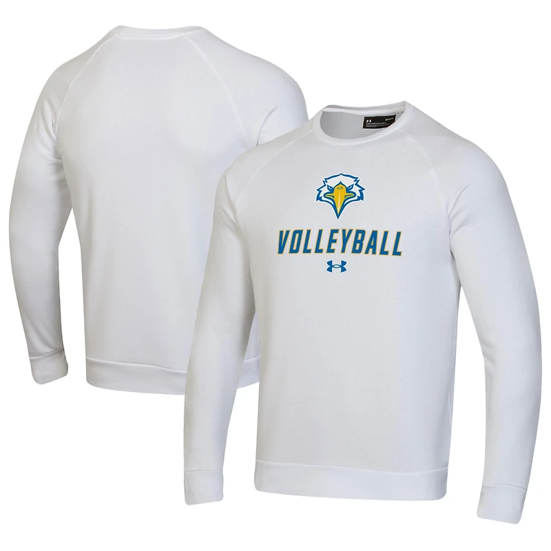 Men's Under Armour White Morehead State Eagles Volleyball Rival Fleece Raglan Pullover Sweatshirt