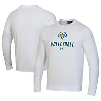 Men's Under Armour White Morehead State Eagles Volleyball Rival Fleece Raglan Pullover Sweatshirt