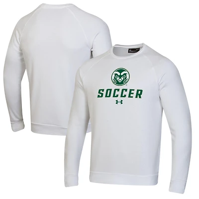 Men's Under Armour White Colorado State Rams Soccer Rival Fleece Raglan Pullover Sweatshirt