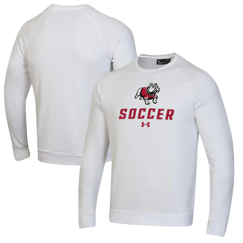 Men's Under Armour White Gardner-Webb Bulldogs Soccer Rival Fleece Raglan Pullover Sweatshirt