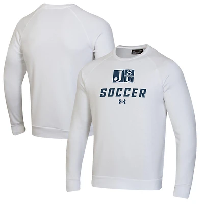 Men's Under Armour White Jackson State Tigers Soccer Rival Fleece Raglan Pullover Sweatshirt