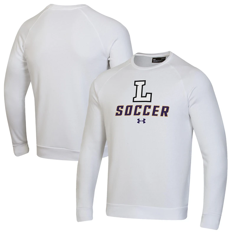 Men's Under Armour White Lipscomb Bisons Soccer Rival Fleece Raglan Pullover Sweatshirt