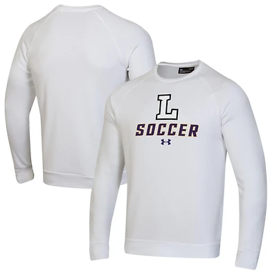 Men's Under Armour White Lipscomb Bisons Soccer Rival Fleece Raglan Pullover Sweatshirt