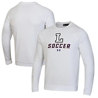 Men's Under Armour White Lipscomb Bisons Soccer Rival Fleece Raglan Pullover Sweatshirt