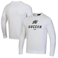 Men's Under Armour White Merrimack College Warriors Soccer Rival Fleece Raglan Pullover Sweatshirt