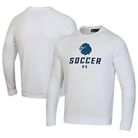 Men's Under Armour White Monmouth Hawks Soccer Rival Fleece Raglan Pullover Sweatshirt