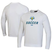 Men's Under Armour White Morehead State Eagles Soccer Rival Fleece Raglan Pullover Sweatshirt