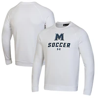 Men's Under Armour White Mount St. Mary's Mountaineers Soccer Rival Fleece Raglan Pullover Sweatshirt