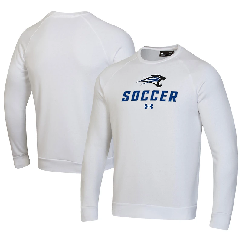Men's Under Armour White Saint Francis Cougars Soccer Rival Fleece Raglan Pullover Sweatshirt