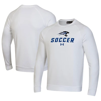 Men's Under Armour White Saint Francis Cougars Soccer Rival Fleece Raglan Pullover Sweatshirt