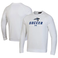 Men's Under Armour White Saint Francis Cougars Soccer Rival Fleece Raglan Pullover Sweatshirt