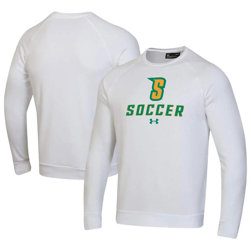 Men's Under Armour White Siena Saints Soccer Rival Fleece Raglan Pullover Sweatshirt