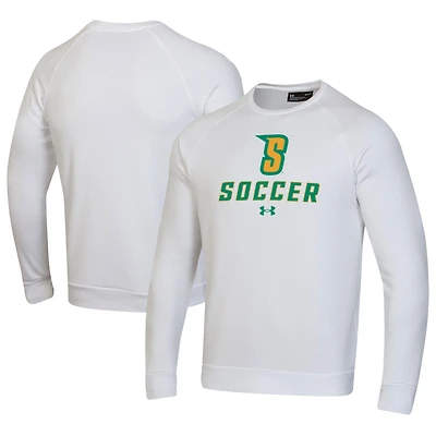Men's Under Armour White Siena Saints Soccer Rival Fleece Raglan Pullover Sweatshirt