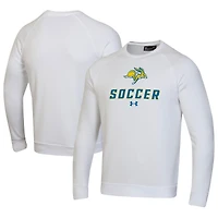 Men's Under Armour White South Dakota State Jackrabbits Soccer Rival Fleece Raglan Pullover Sweatshirt