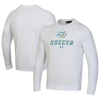 Men's Under Armour White Southern University Jaguars Soccer Rival Fleece Raglan Pullover Sweatshirt