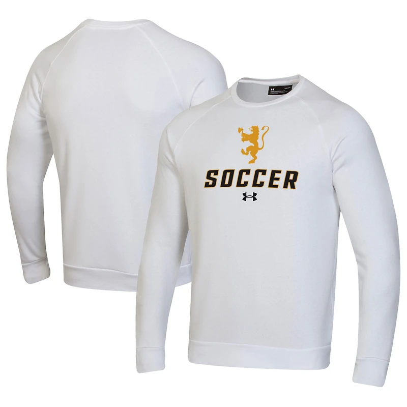 Men's Under Armour White St. Olaf Oles Soccer Rival Fleece Raglan Pullover Sweatshirt