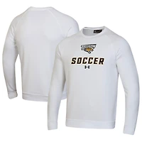 Men's Under Armour White Towson Tigers Soccer Rival Fleece Raglan Pullover Sweatshirt