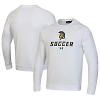 Men's Under Armour White UNCG Spartans Soccer Rival Fleece Raglan Pullover Sweatshirt