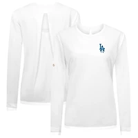 Women's Levelwear White Los Angeles Dodgers Sequoia Primary Logo Long Sleeve T-Shirt