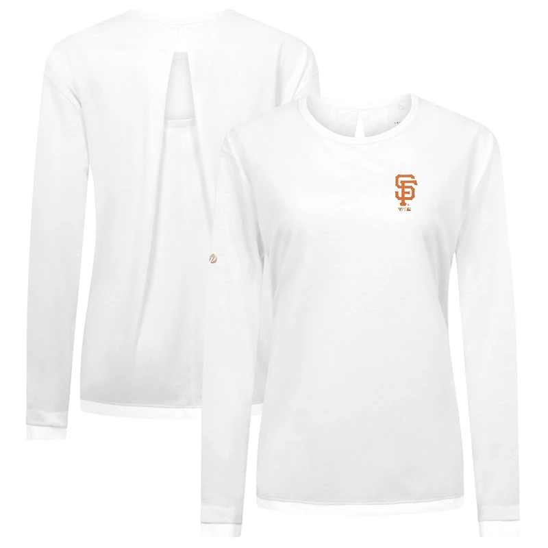 Women's Levelwear White San Francisco Giants Sequoia Primary Logo Long Sleeve T-Shirt