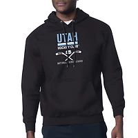 Men's Starter Black Utah Mammoth Half Puck Graphic Pullover Hoodie