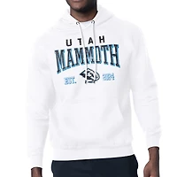 Men's Starter  White Utah Mammoth Retro Graphic Fleece Pullover Hoodie
