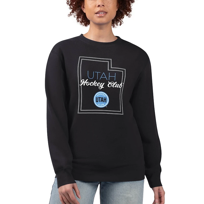 Women's G-III 4Her by Carl Banks  Black Utah Mammoth Graphic Pullover Sweatshirt