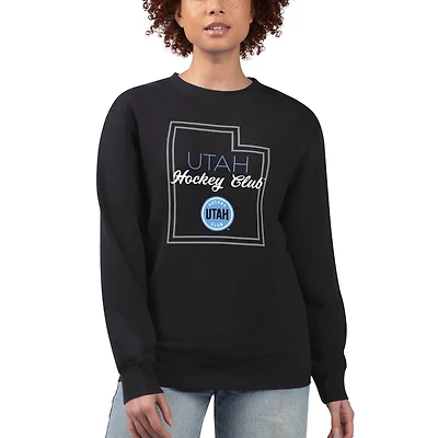 Women's G-III 4Her by Carl Banks Black Utah Mammoth Graphic Pullover Sweatshirt