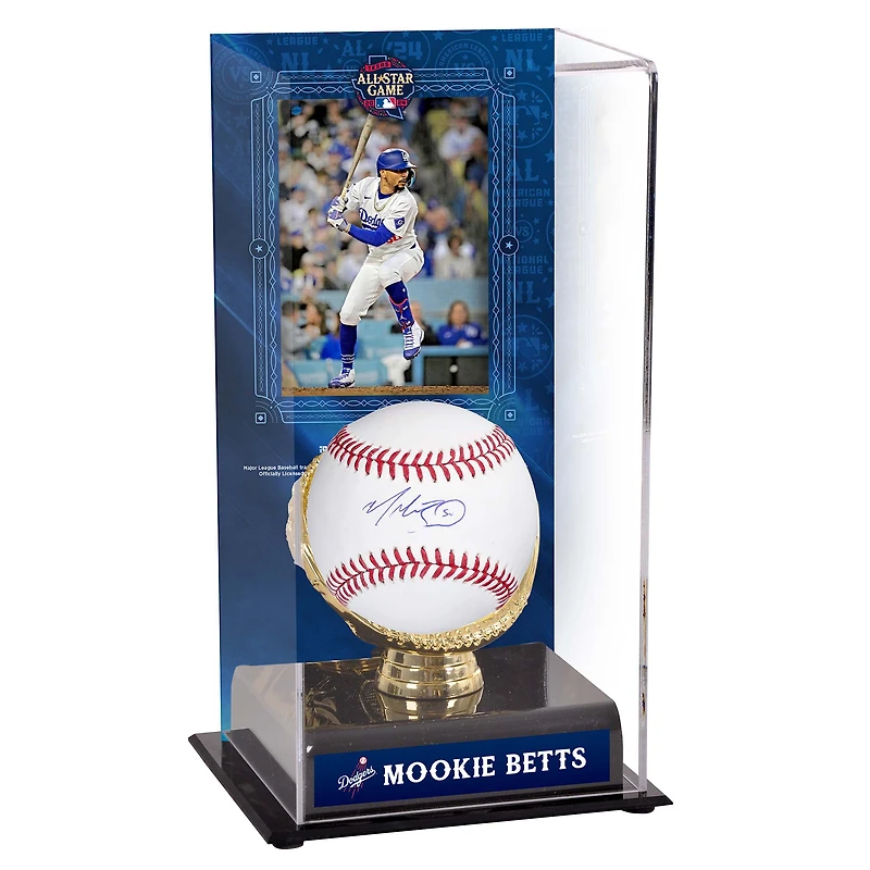 Mookie Betts Los Angeles Dodgers Autographed 2024 MLB All-Star Game Baseball and 2024 MLB All-Star Sublimated Baseball Display Case with Image