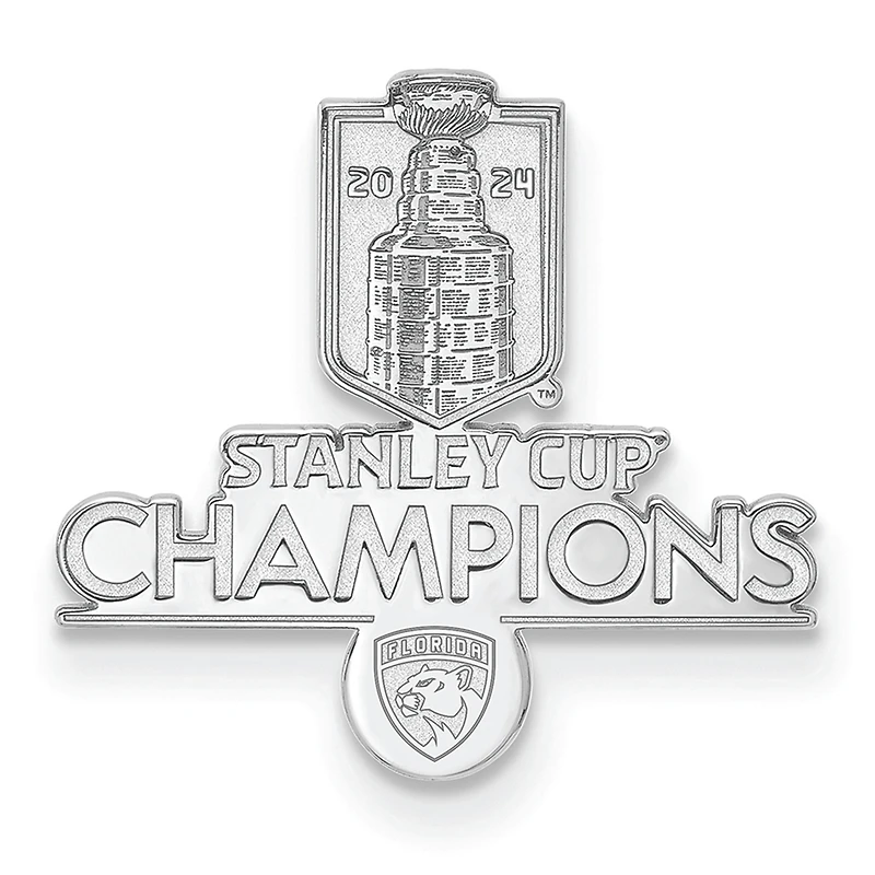 LogoArt Florida Panthers 2024 Stanley Cup Champions Sterling Silver Cufflinks