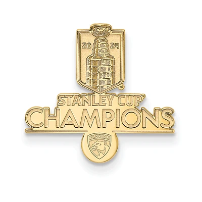 LogoArt Florida Panthers 2024 Stanley Cup Champions Gold Plated Cufflinks
