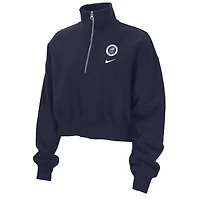 Women's Nike Navy Team USA Phoenix Cropped Half-Zip Jacket