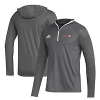 Men's adidas Gray Seattle Redhawks Team Long Sleeve Quarter-Zip Hoodie T-Shirt